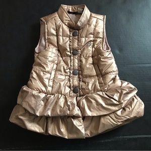 Girls’ Calvin Klein Jeans Metallic Bronze Puffer Vest Size 5